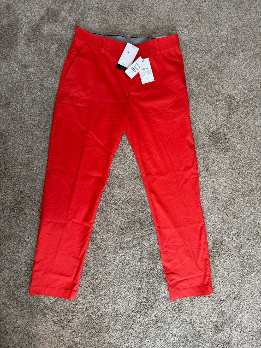 Nike Men's Crimson Red UPF 40 Chino/Golf Pants 34X32 Standard Fit NWT